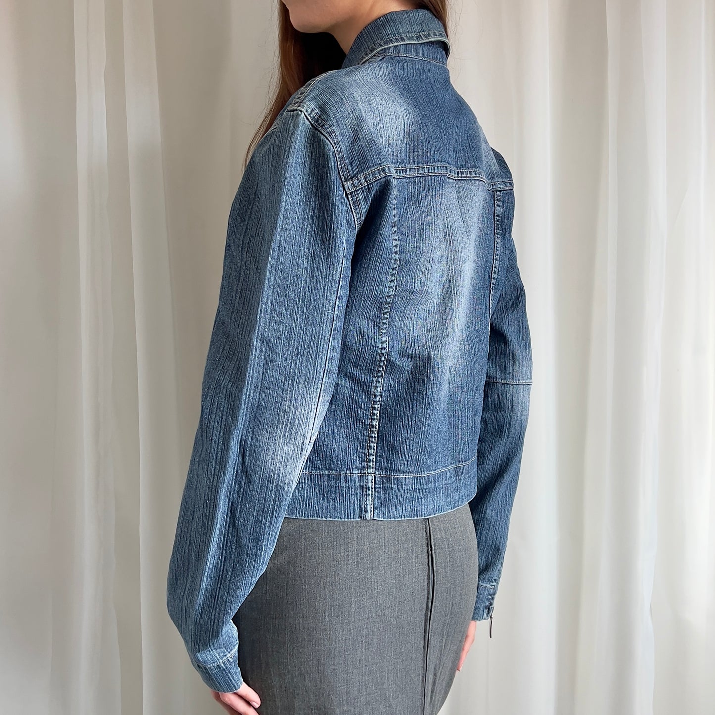 00s Denim Zip Up Jacket - Size XL