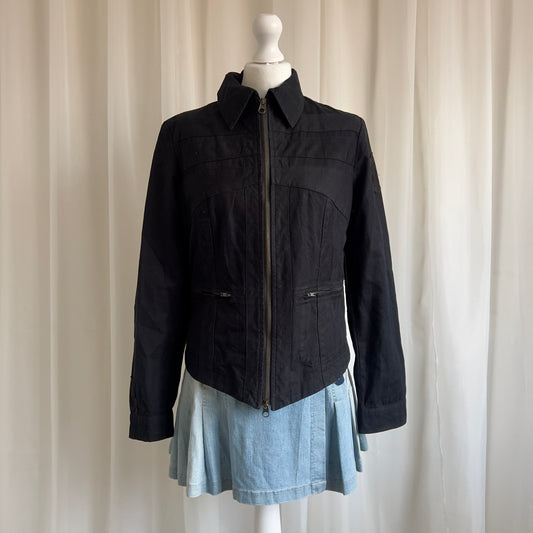 00s Denim Double Zip Up Jacket - Size M