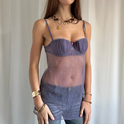 90s Intimissimi Mesh Babydoll Cami - Size M