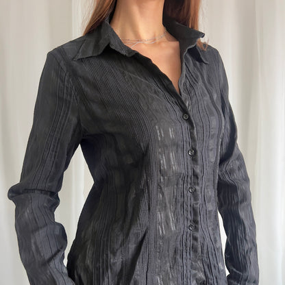 90s Pinstripe Shirt - Size L