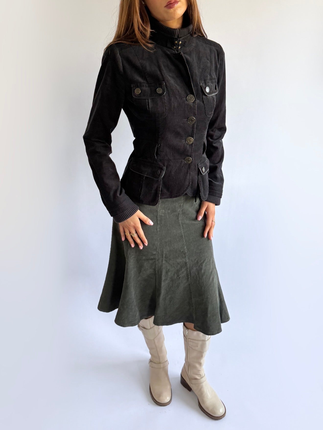 Corduroy Button Up Jacket - Size M