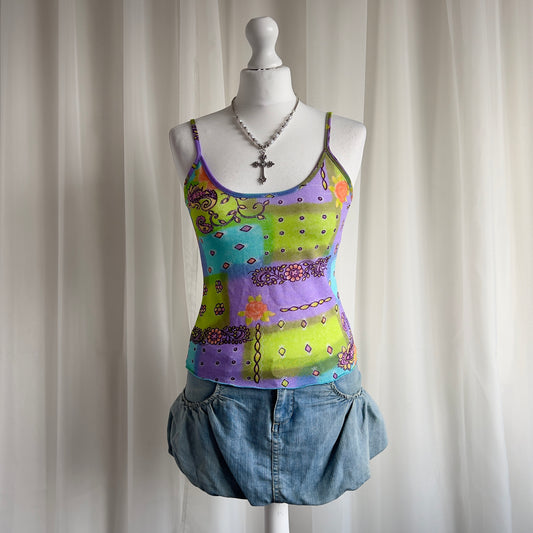 00s Graphic Cami Top - Size S