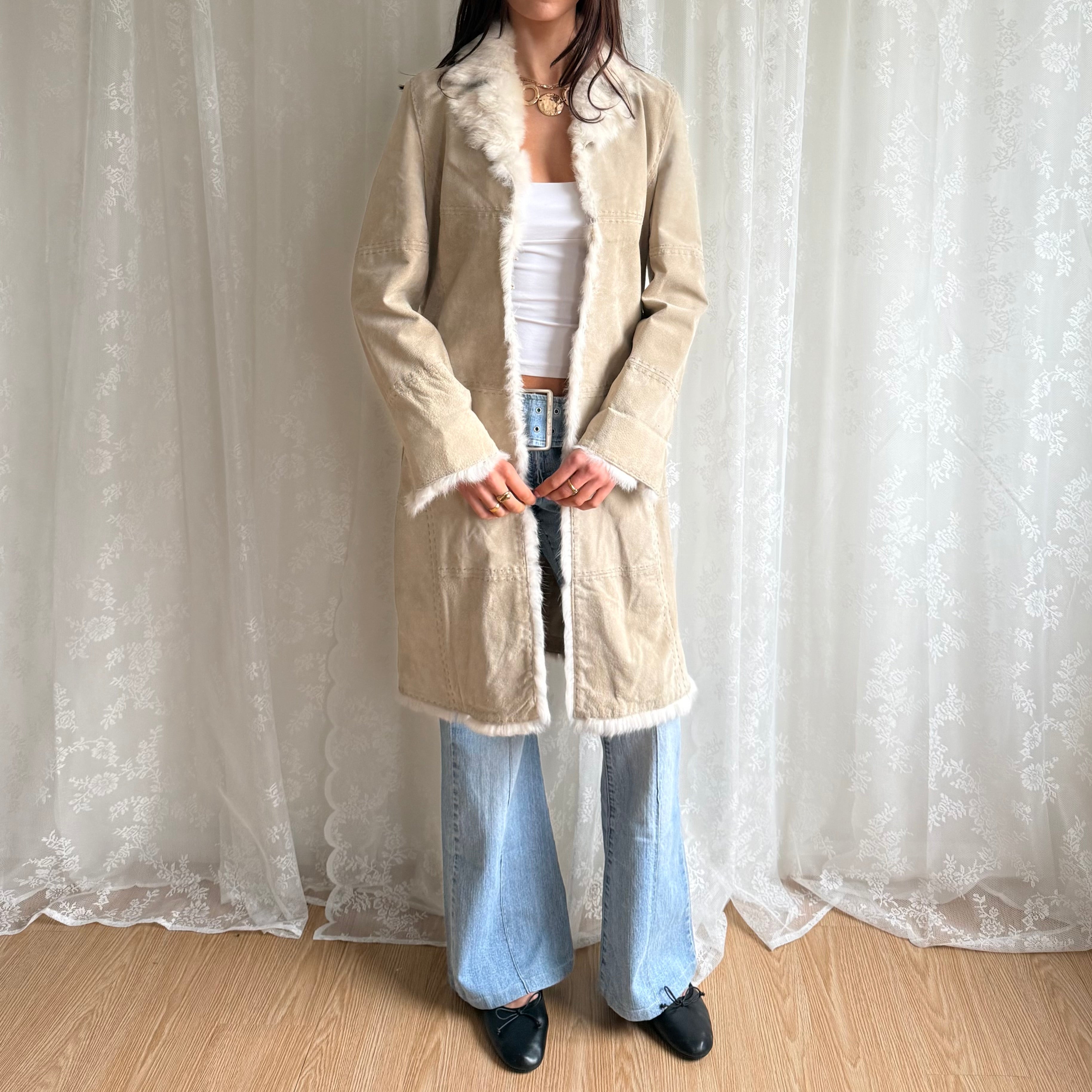 Genuine Suede & Fur Afghan Jacket - Size L