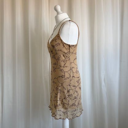 00s Floral Mesh Mini Dress - Size M