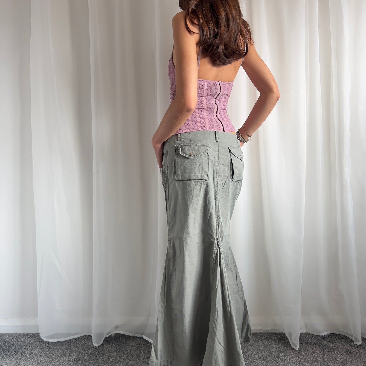 90s Denim Maxi Skirt - Size L