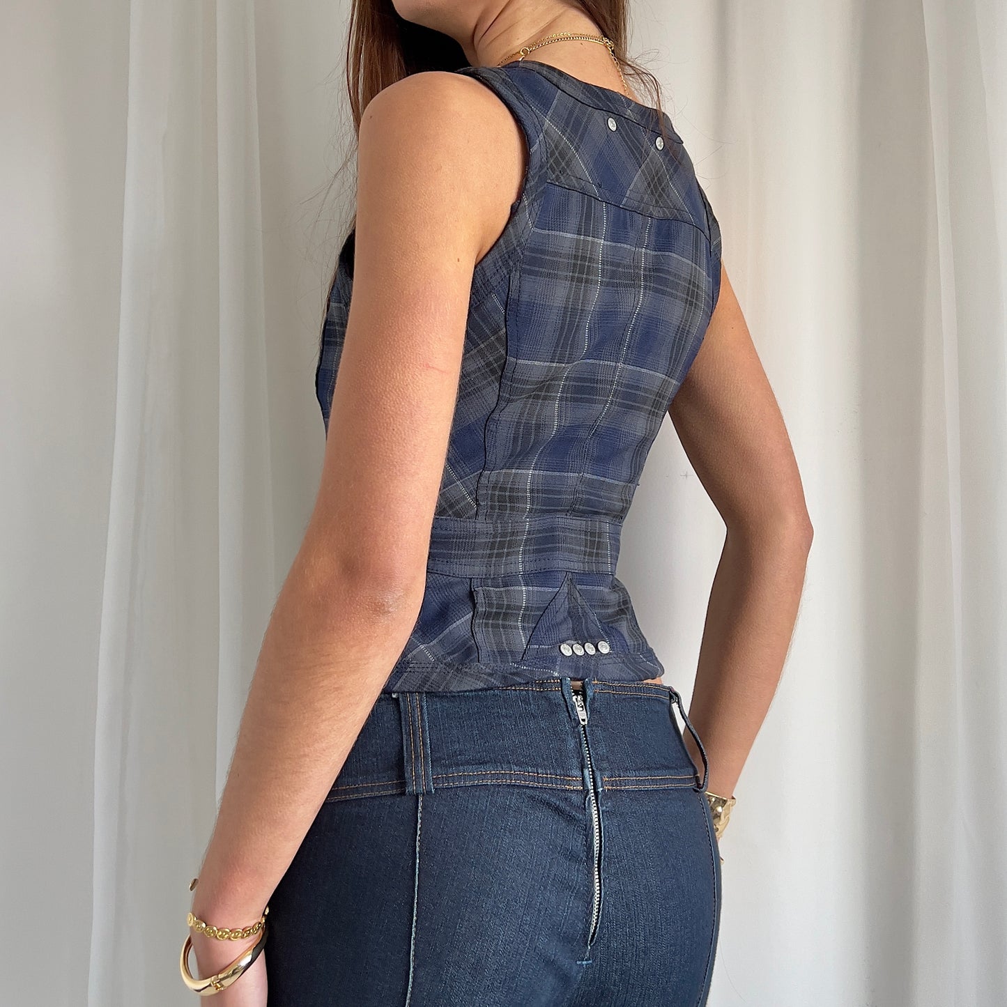 00s Waistcoat Crop Top - Size L