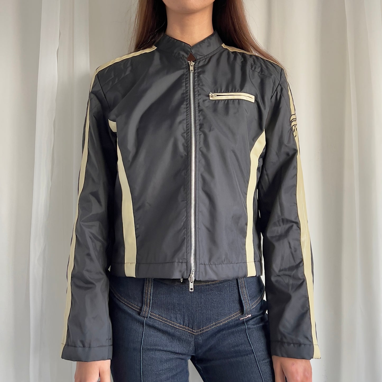 00s Racer Moto Double Zip Up Jacket - Size L