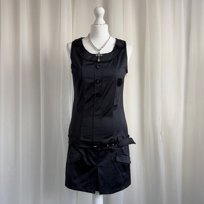 00s Pleated Mini Dress - Size L