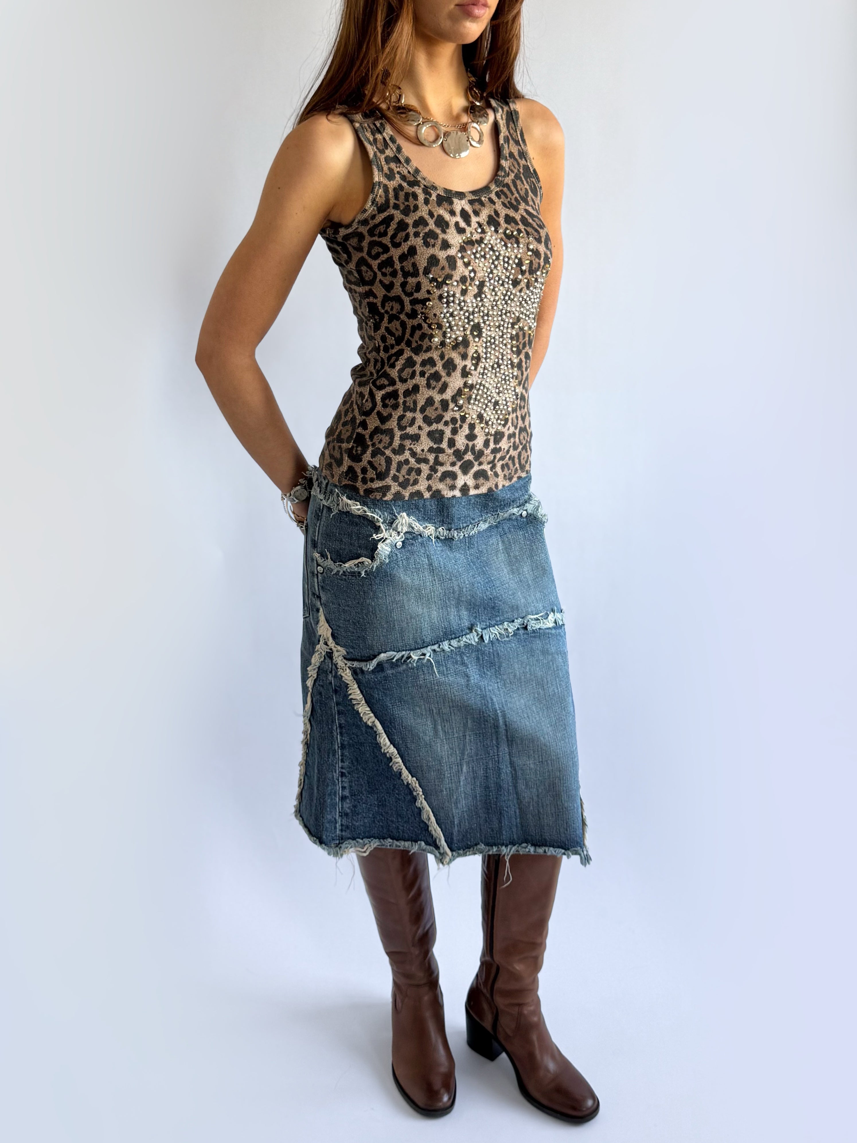 Leopard Studded Cami - Size S