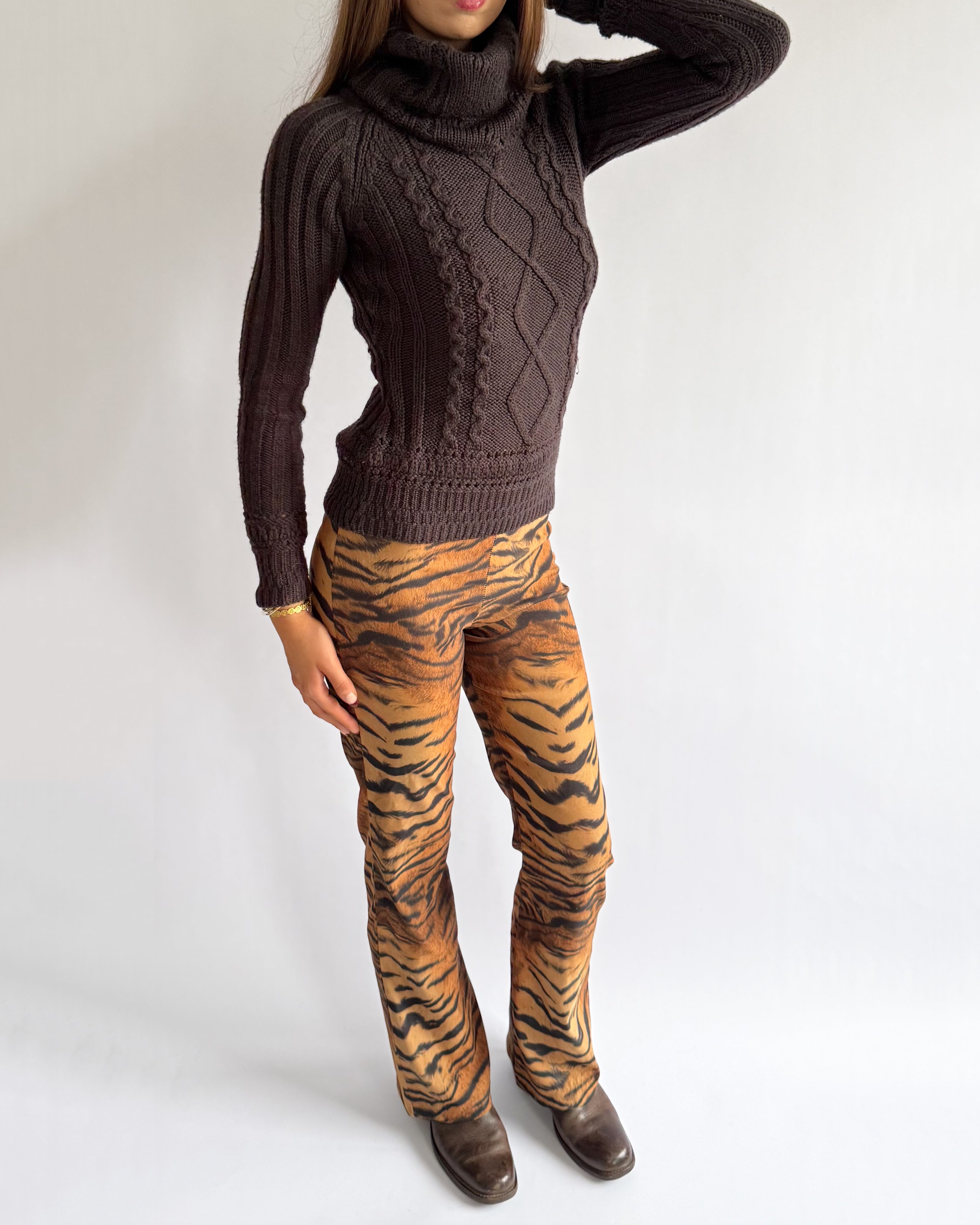 Wool Knit Roll Neck Jumper - Size M