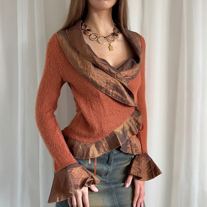 90s Mohair Tie Wrap Cardigan - Size L