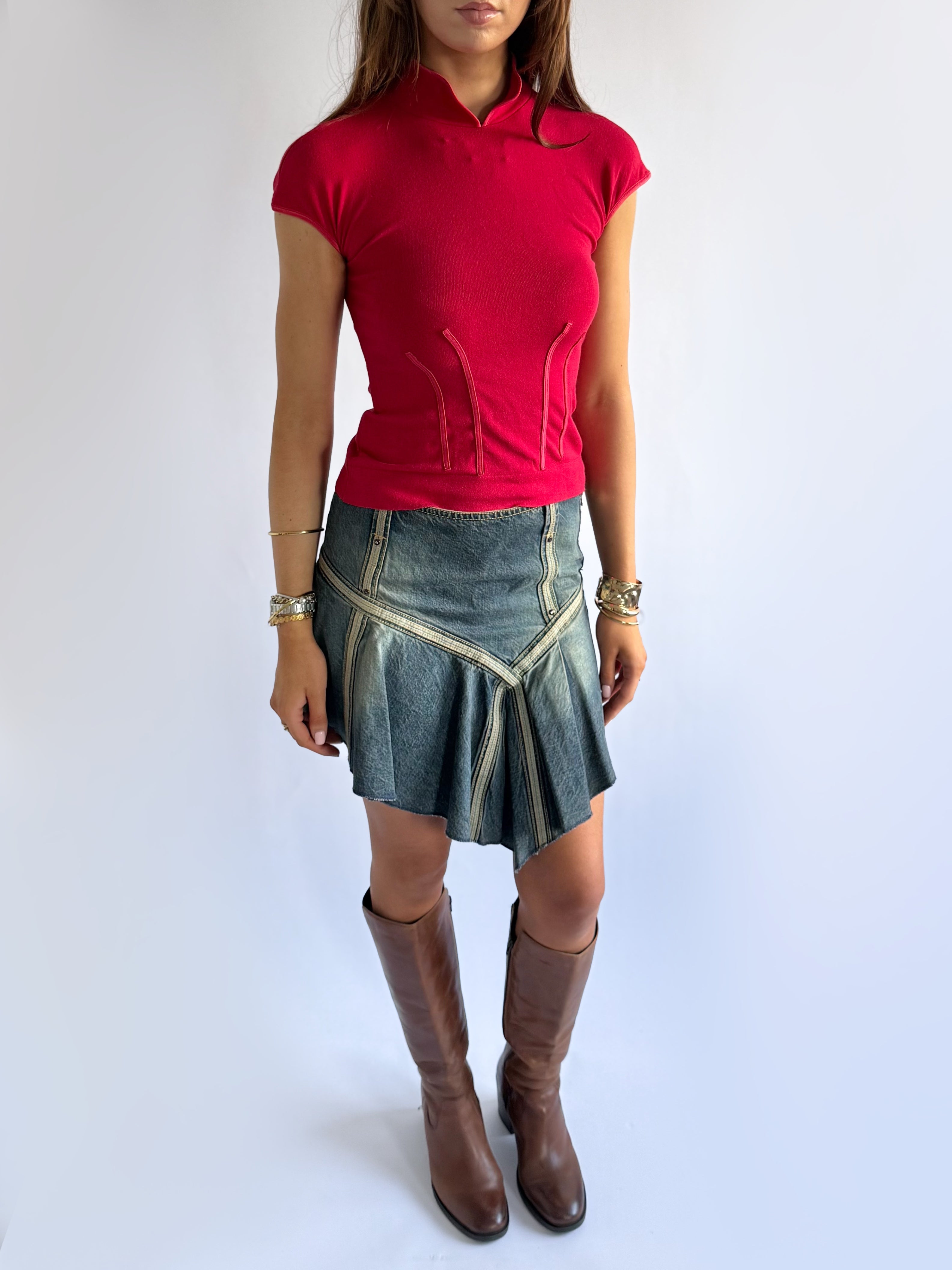 Backless Lace Up Top - Size S