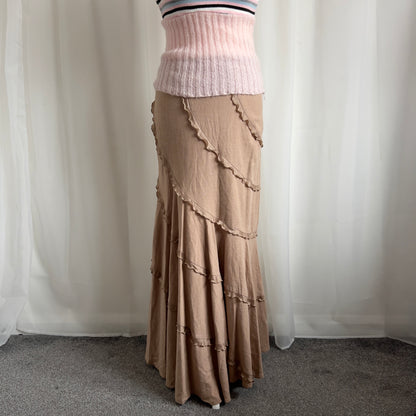 90s Ruffle Maxi Skirt - Size S