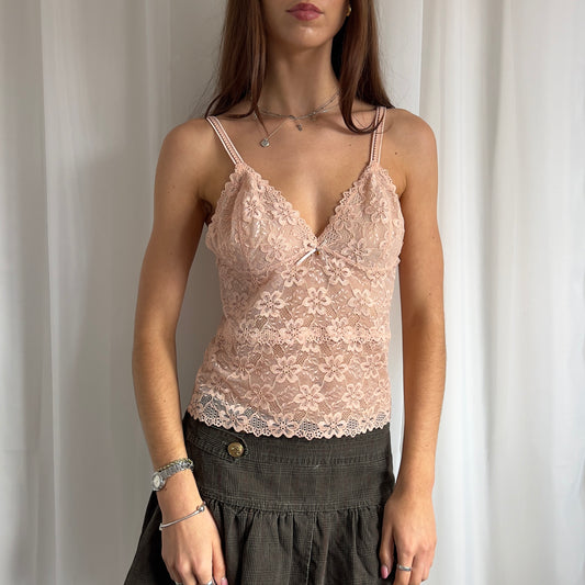 90s Sheer Lace Cami - Size M