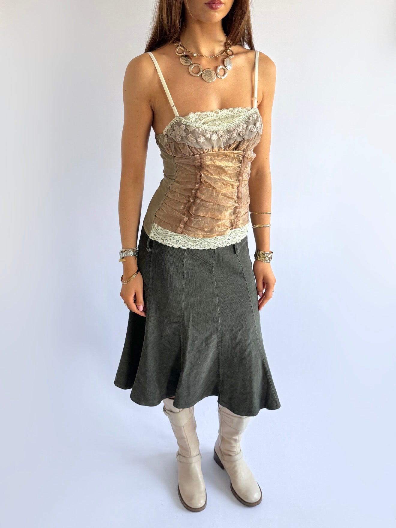 Corduroy Midi Skirt - Size S