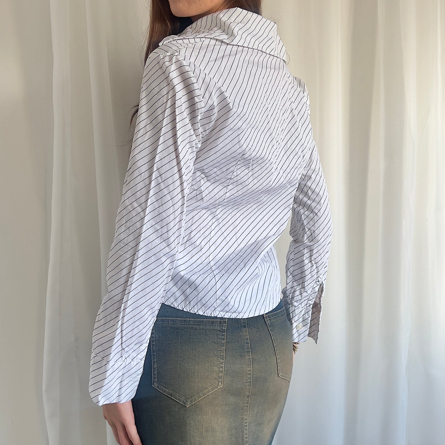 90s Pinstripe Shirt - Size S