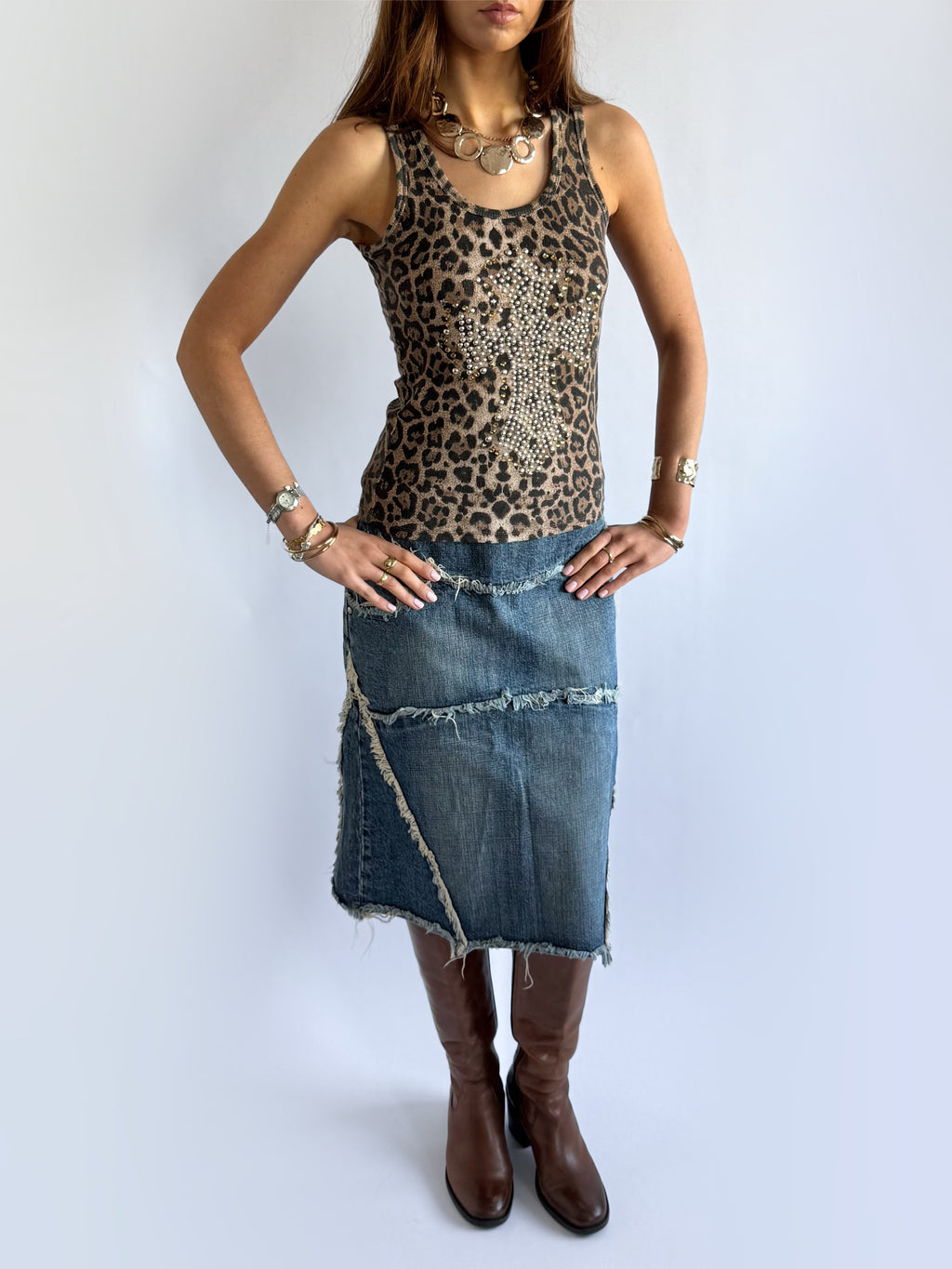 Leopard Studded Cami - Size S