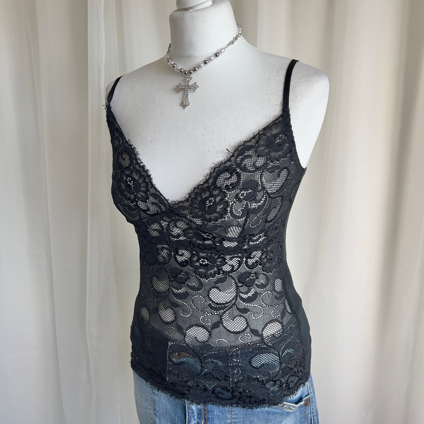 90s Sheer Lace Cami - Size S