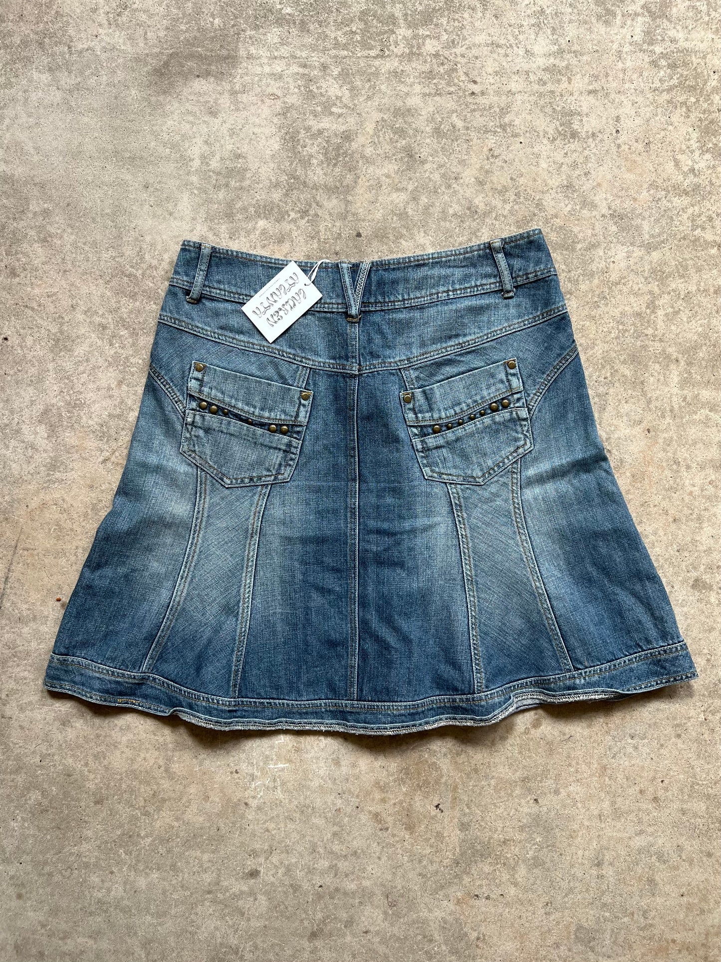 00s Denim Midi Skirt - Size XL