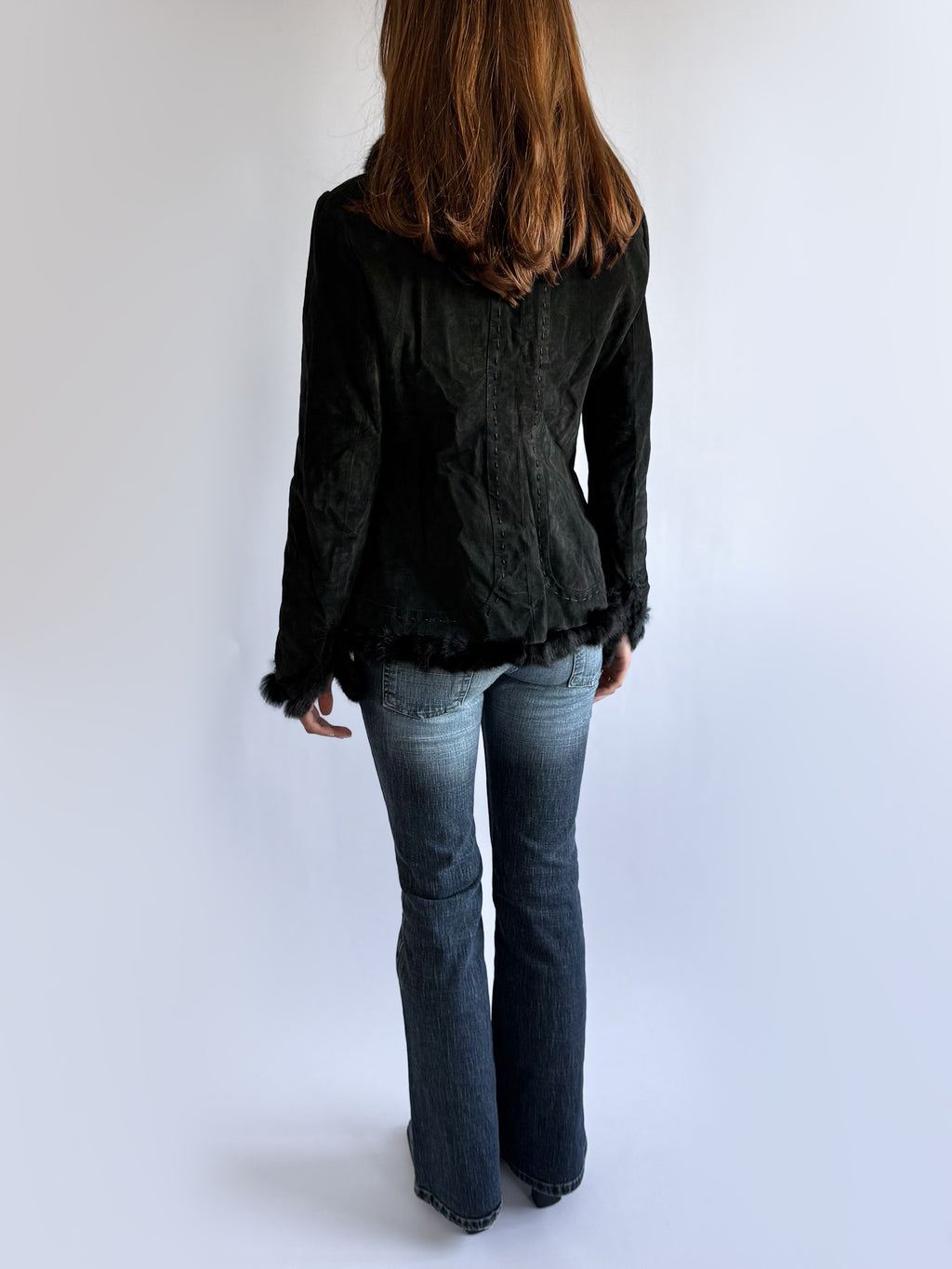 Genuine Leather & Fur Jacket - Size L