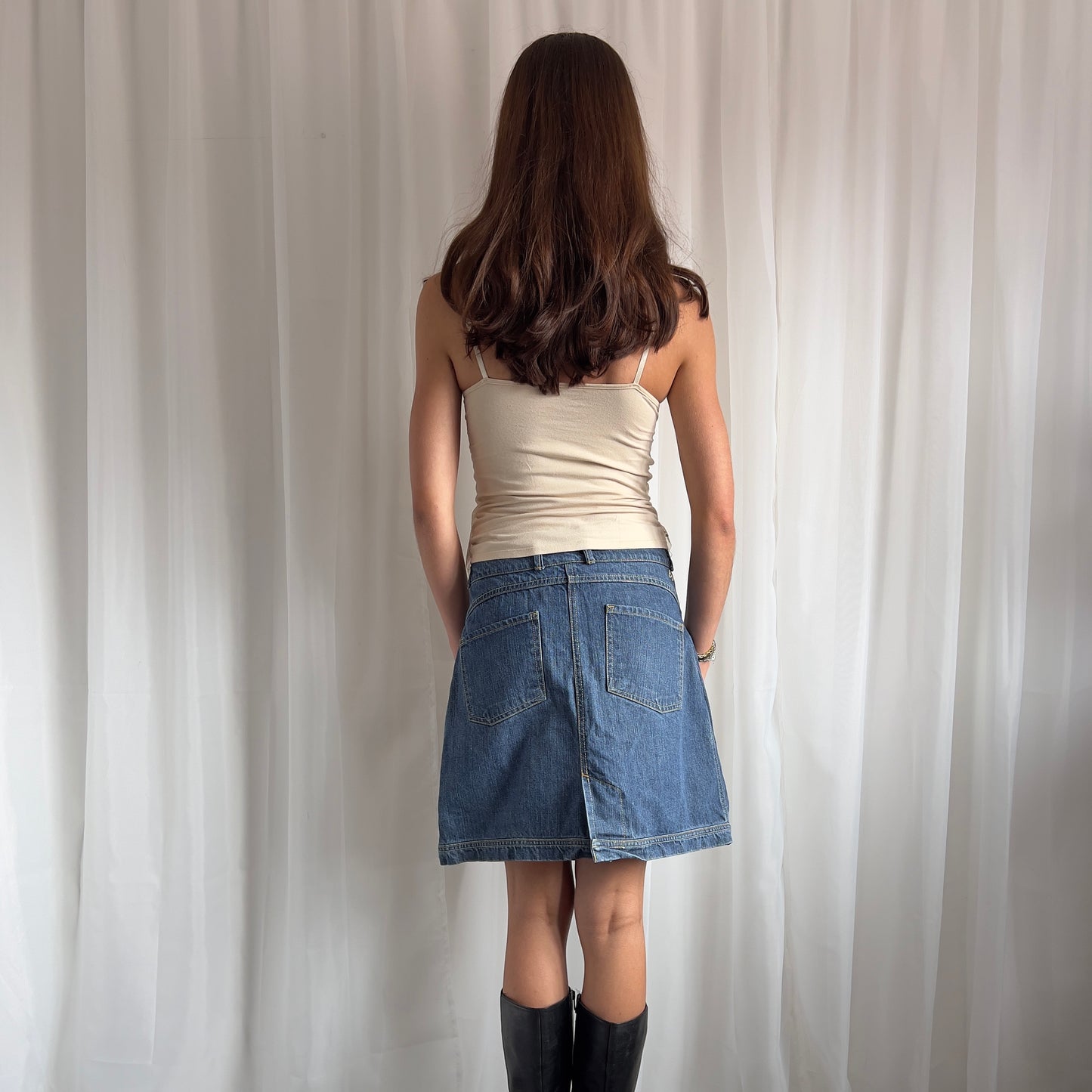 90s Denim Midi Skirt - Size S