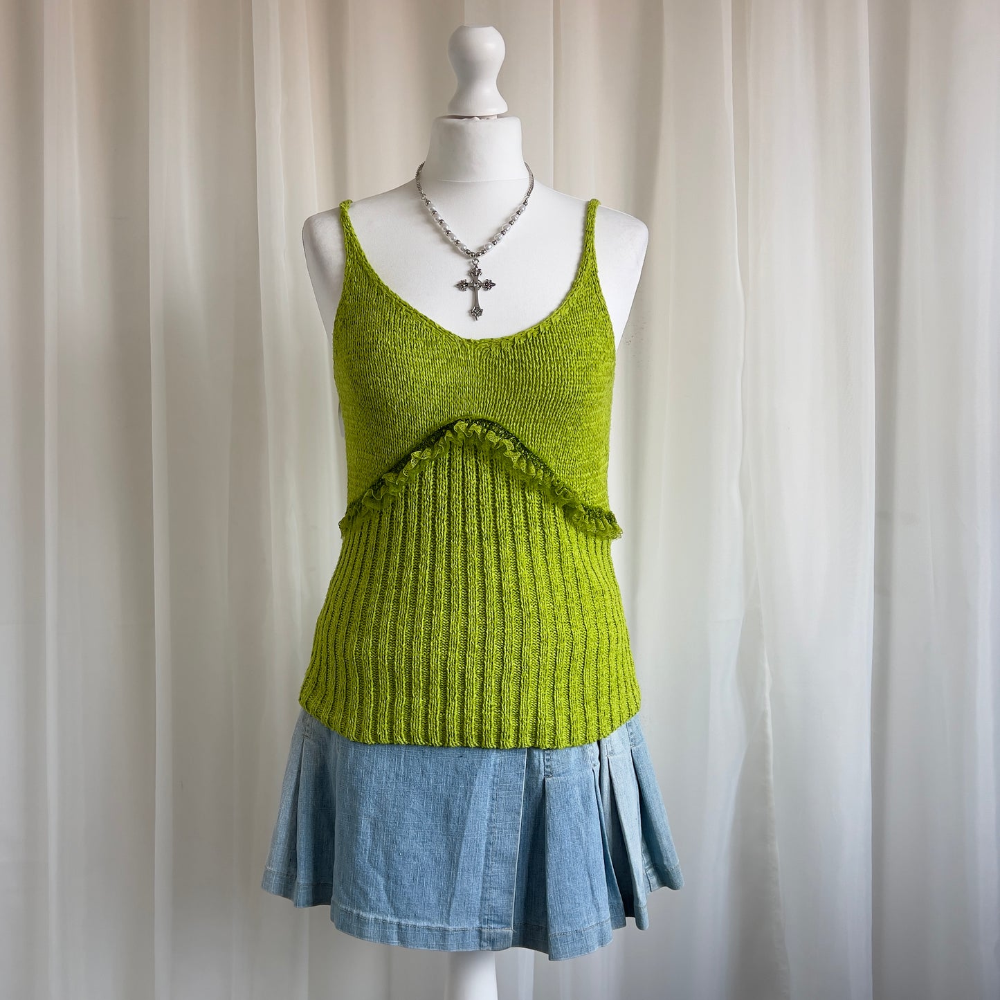 00s Knit & Lace Cami - Size L