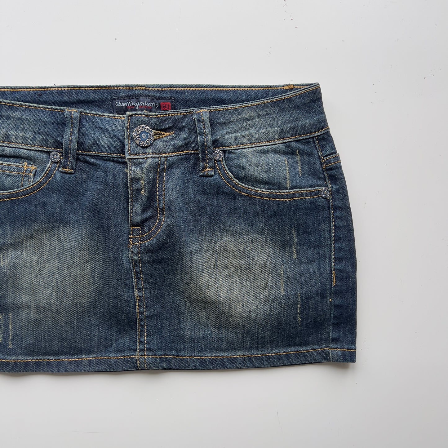 00s Denim Micro Mini Skirt - Size S