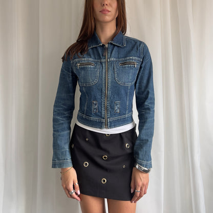 00s Denim Zip Up Jacket - Size S