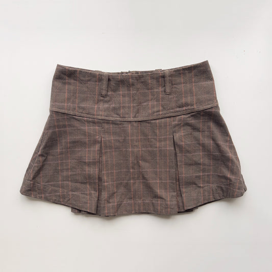 00s Plaid Pleated Mini Skirt - Size M