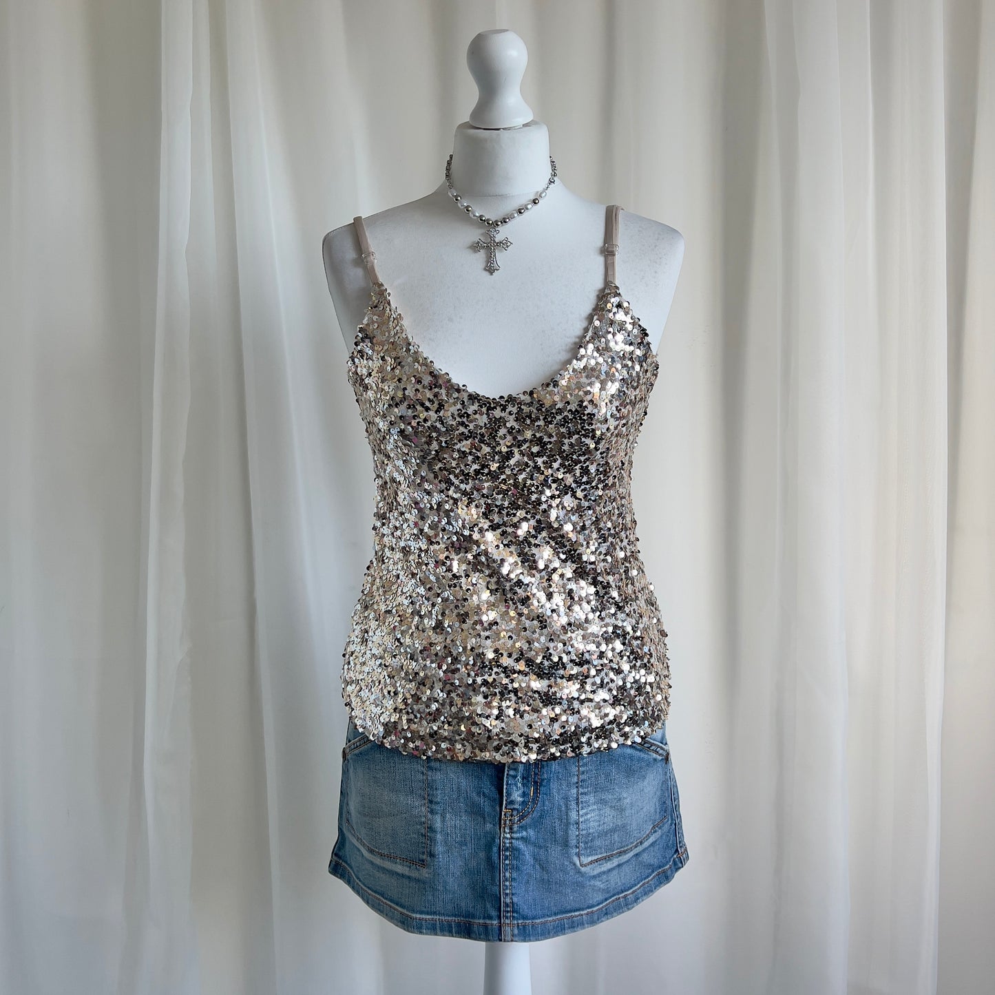 00s Sequin Cami - Size M