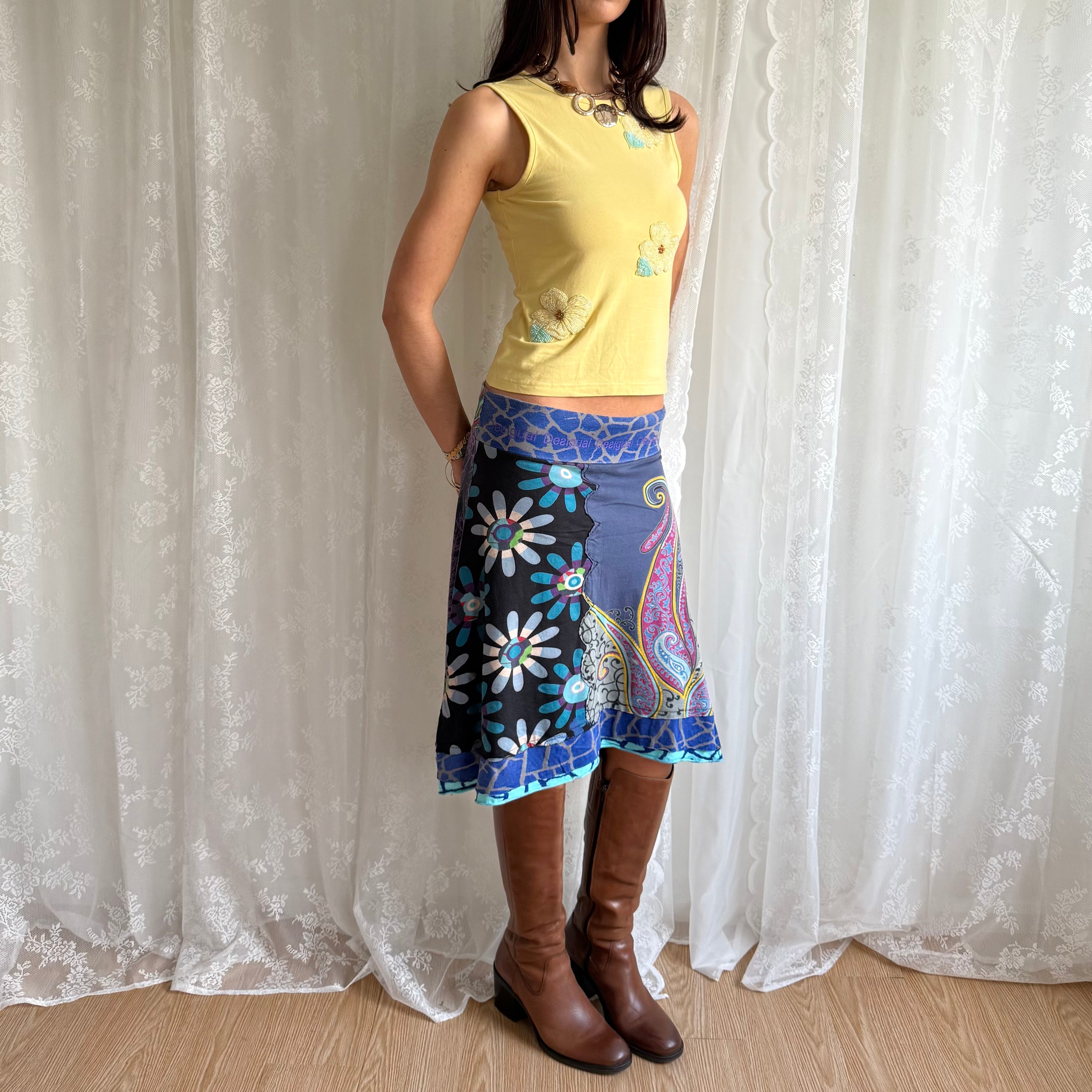 Desigual Graphic Midi Skirt - Size S