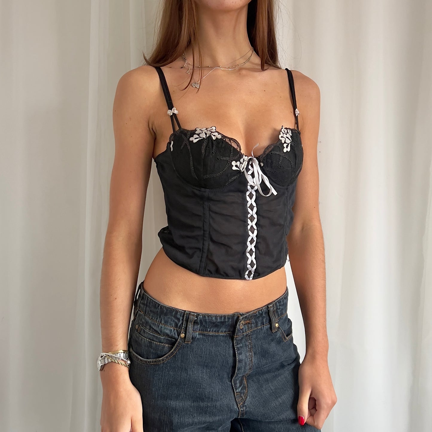 90s Mesh Corset Cami - Size M