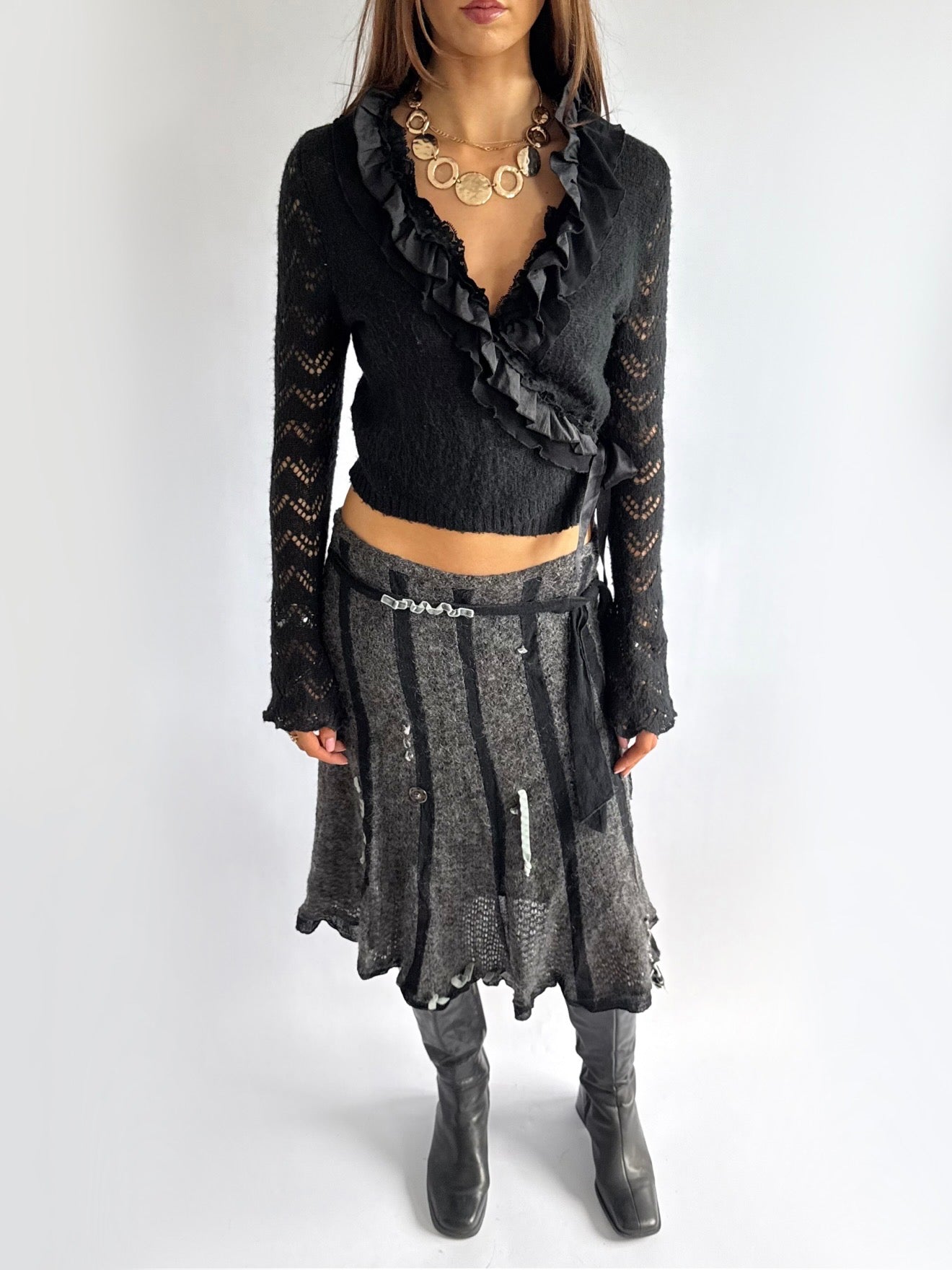 Mohair Wrap Cardigan - Size L