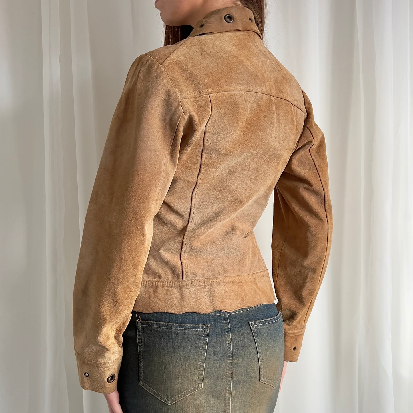 90s Genuine Suede Zip Up Jacket - Size M