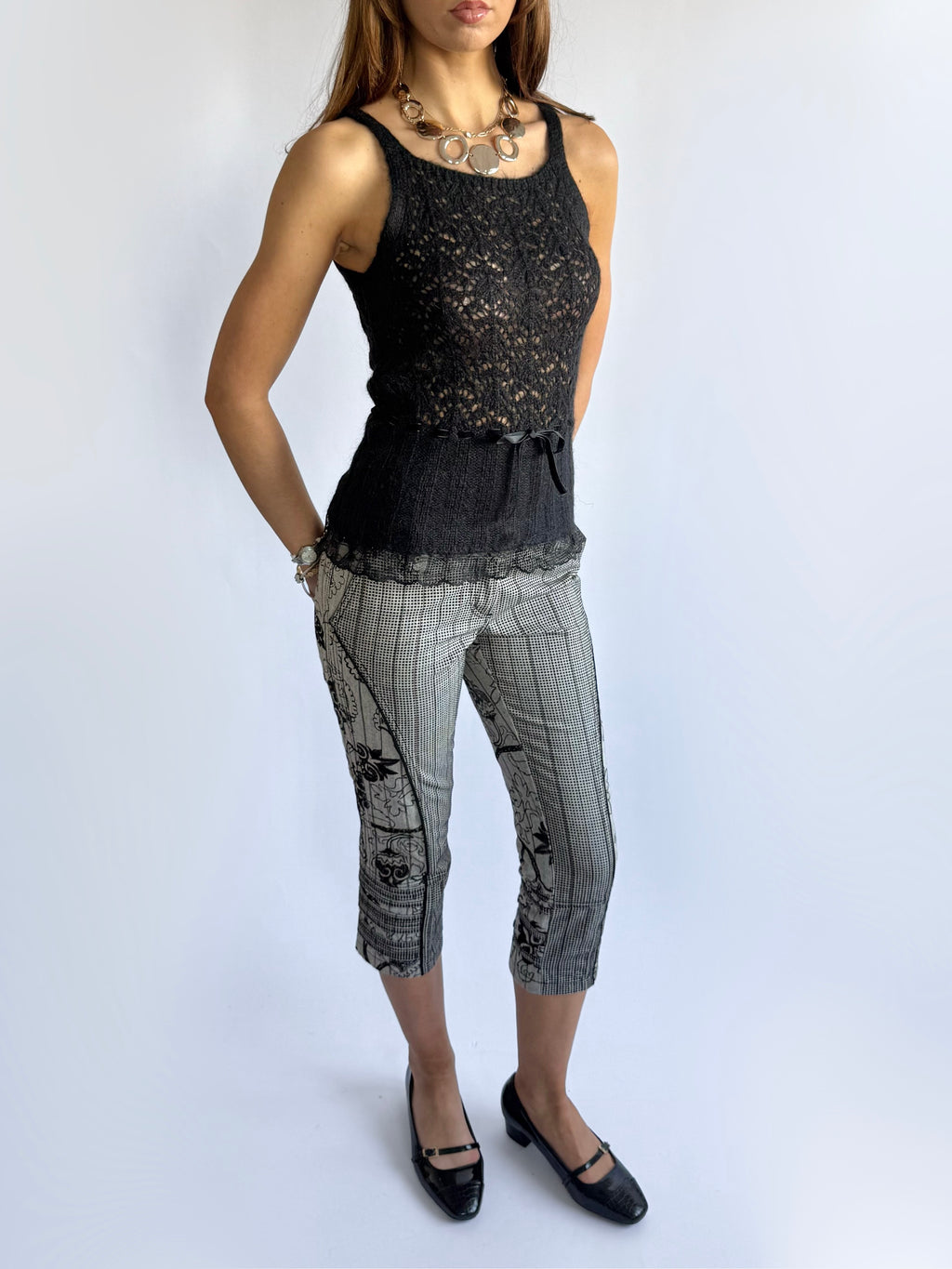 Capri Cropped Trousers - Size M