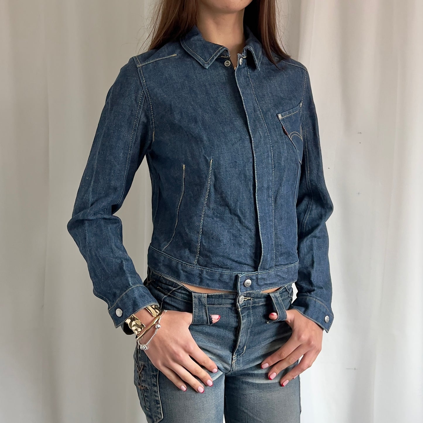 00s Levi's Denim Zip Up Jacket - Size S