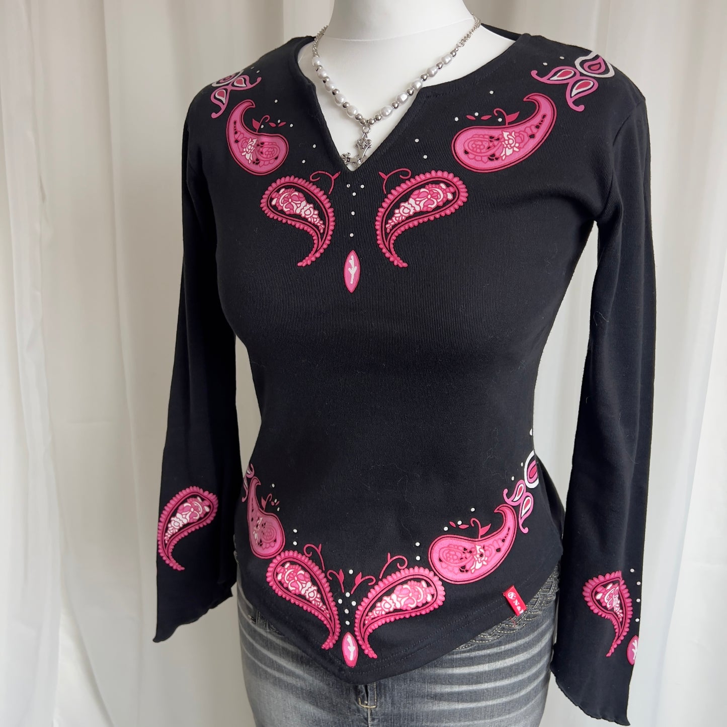 00s Paisley Asymmetric Top - Size M