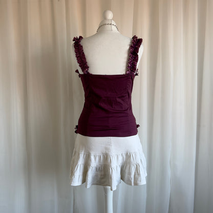 90s Ruffle Corset Cami Top - Size L