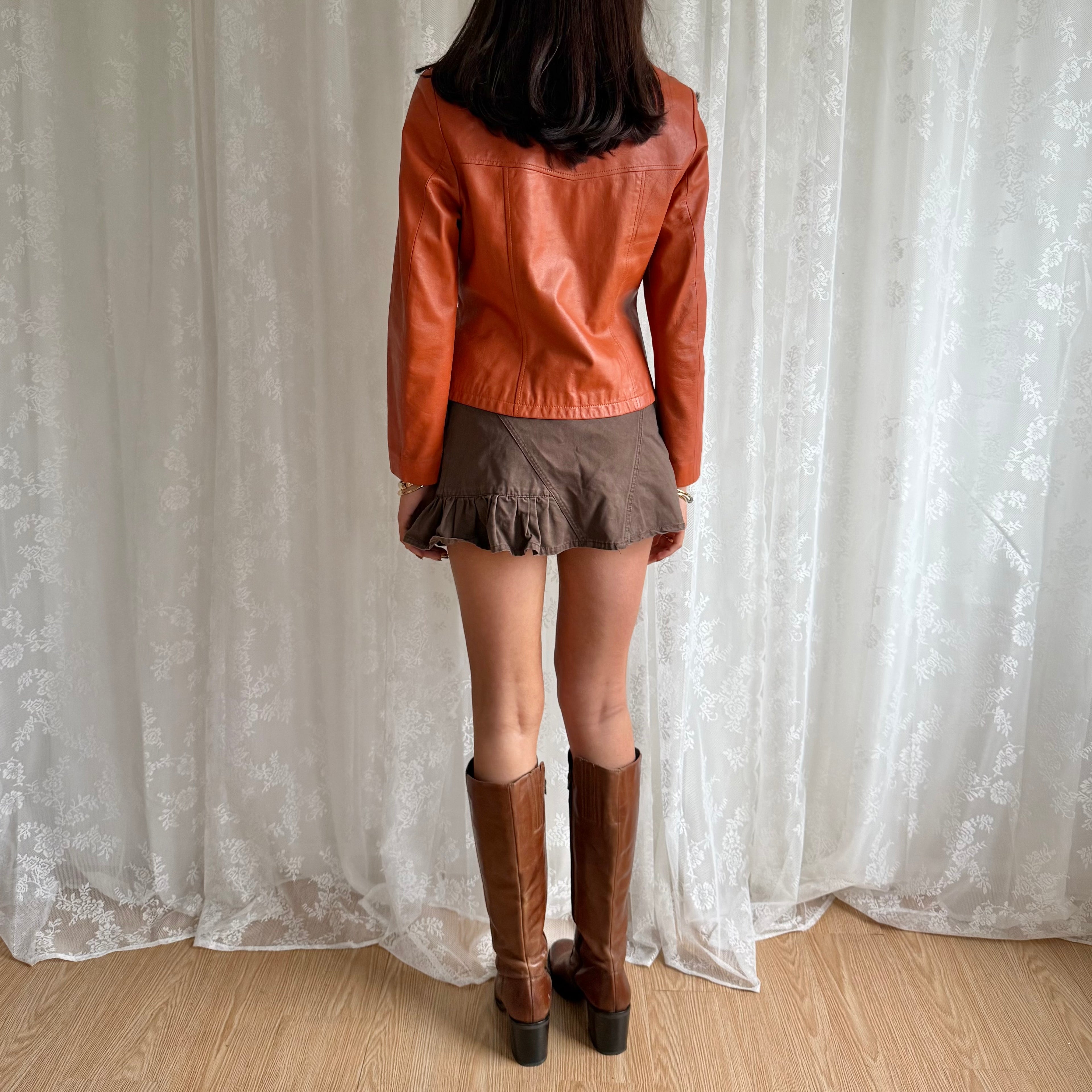 Denim Pleated Mini Skirt - Size XS