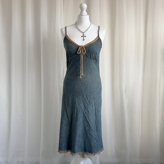 90s Denim Midi Dress - Size S