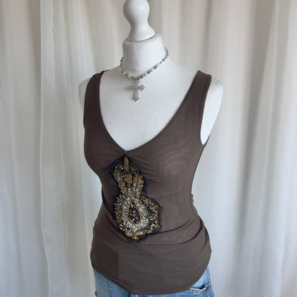 90s Mesh Beaded Cami - Size S