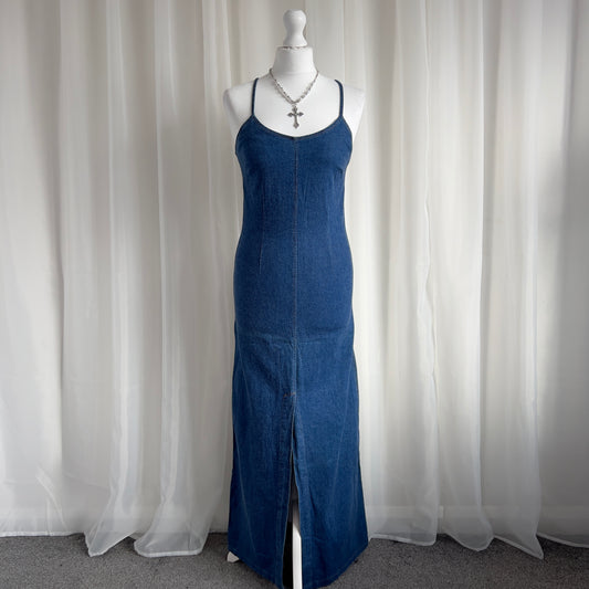 90s Denim Maxi Dress - Size S