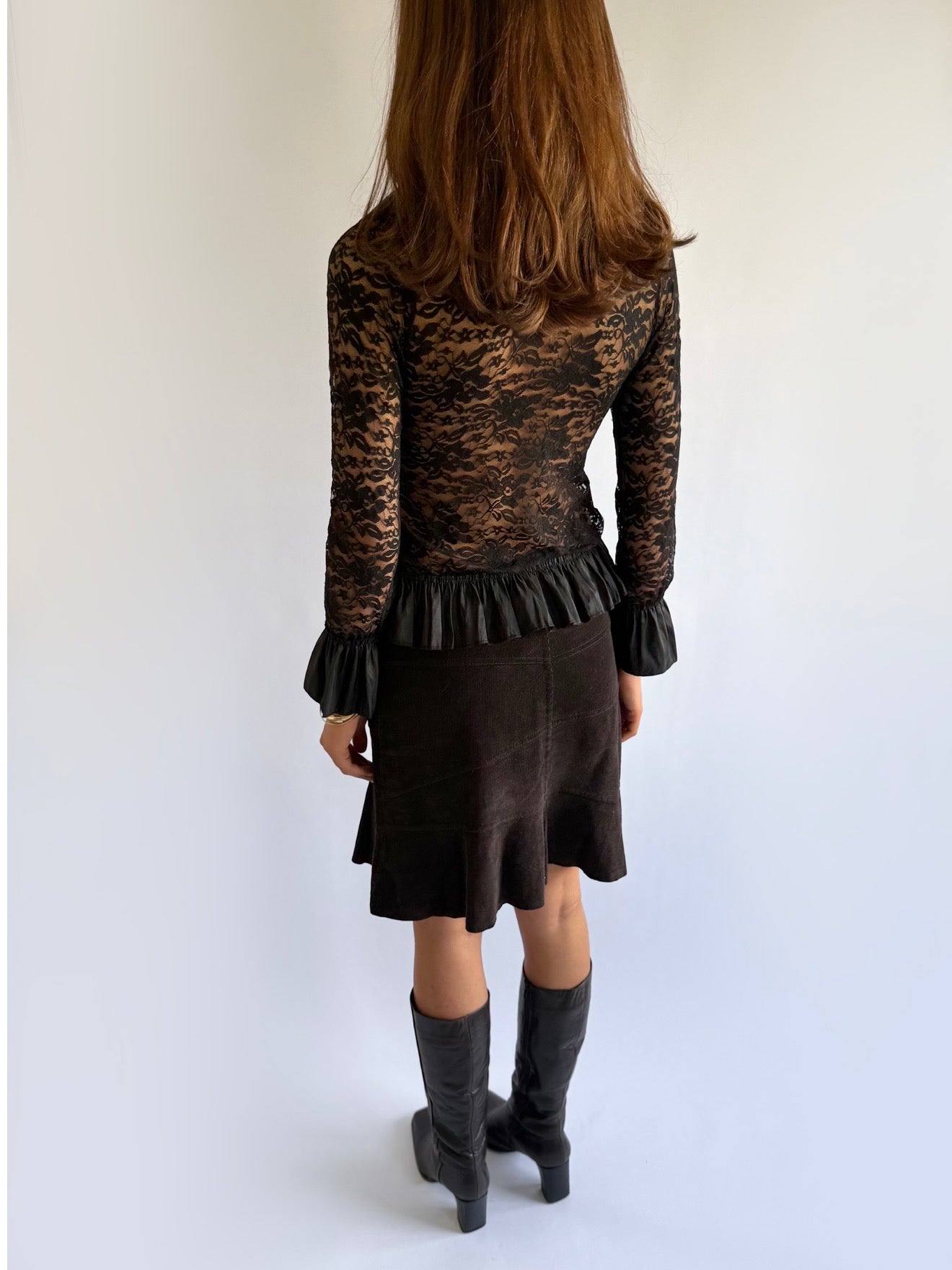 Corduroy Buckle Midi Skirt - Size L