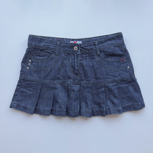 00s Pimkie Denim Pleated Mini Skirt - Size M