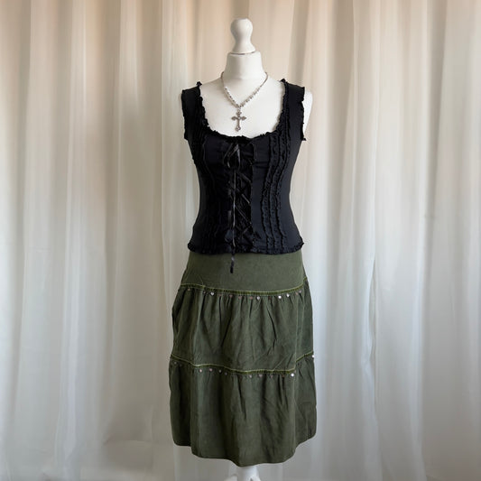 00s DEADSTOCK Tiered Midi Skirt - Sizes S & M