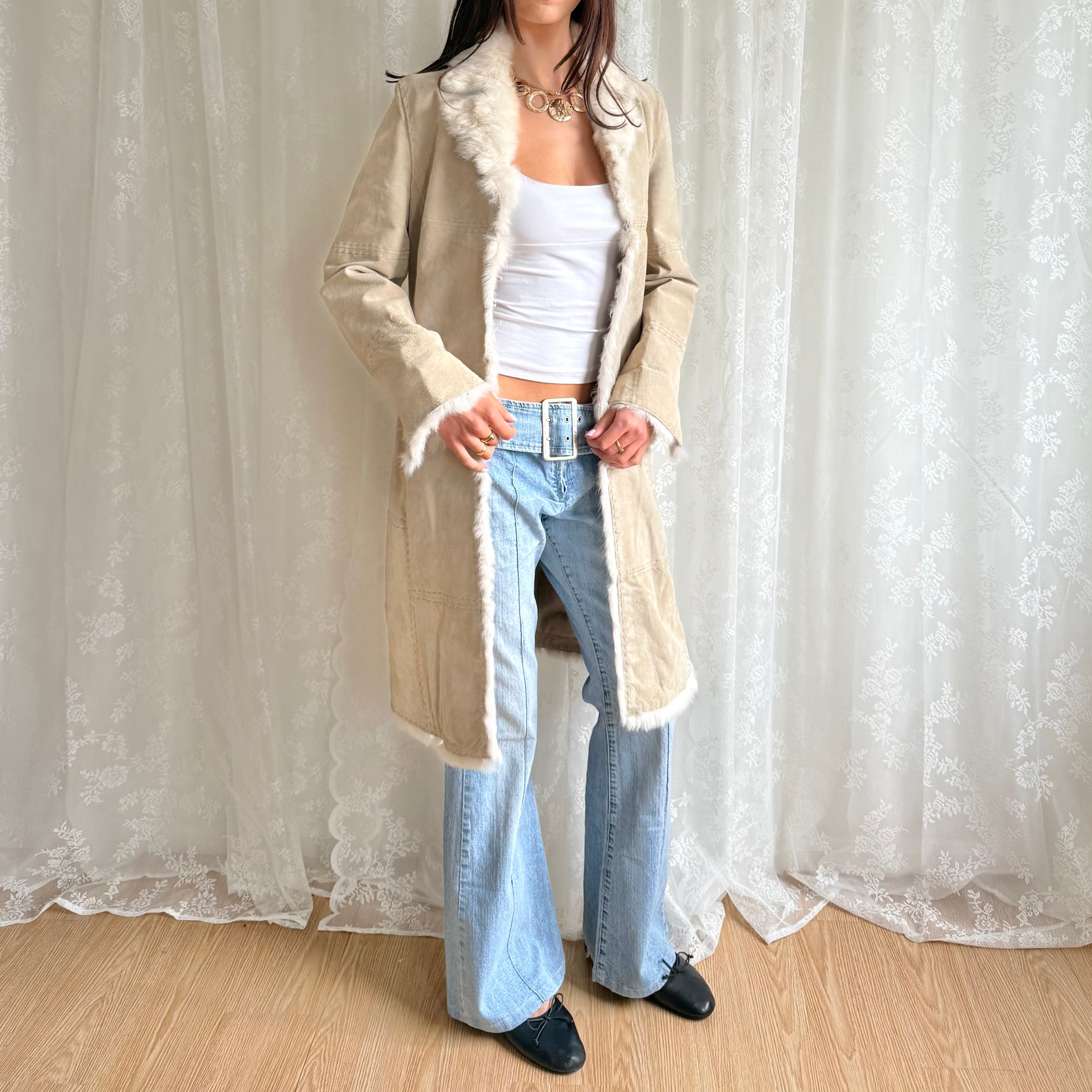 Genuine Suede & Fur Afghan Jacket - Size L