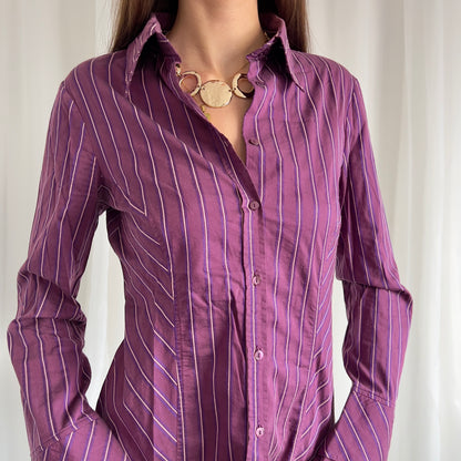 90s Pinstripe Shirt - Size L