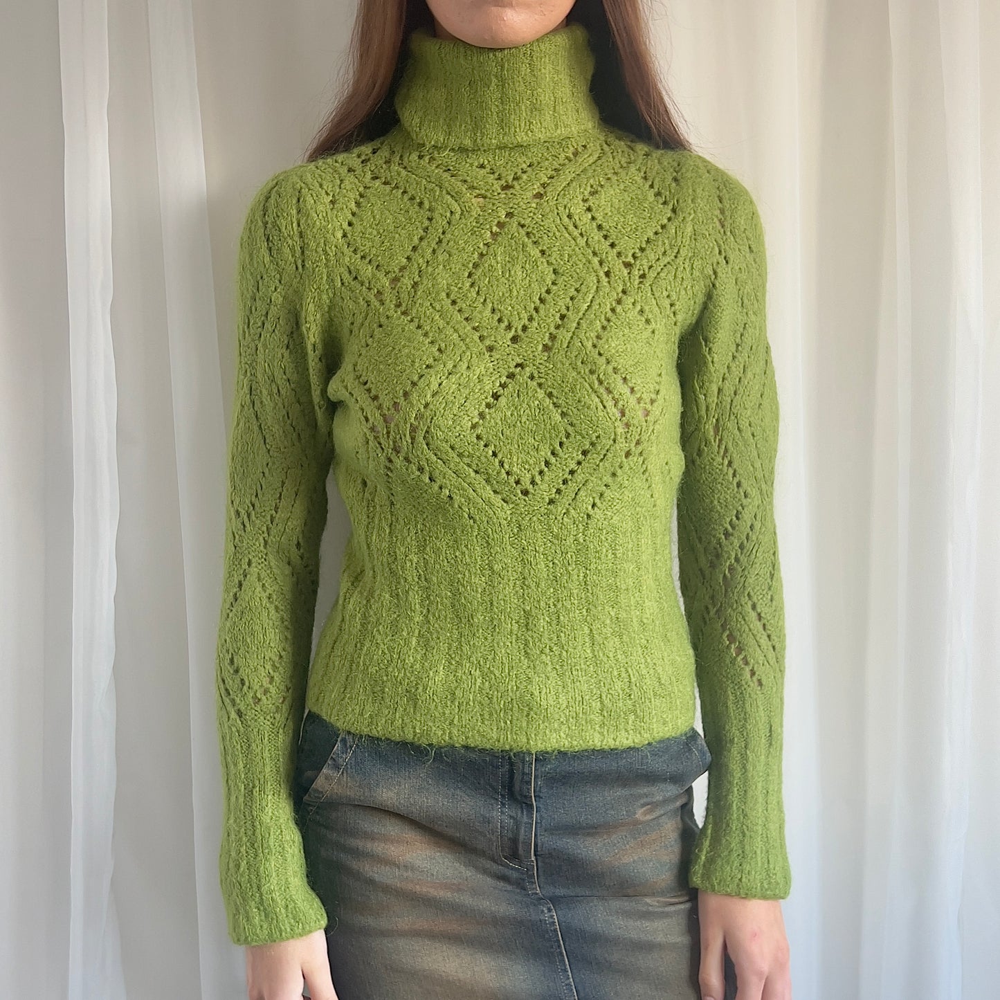 90s Roll Neck Mohair Knit Jumper - Size S