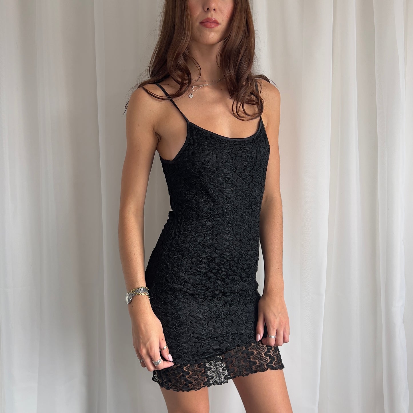 90s Lace Mini Dress - Size M