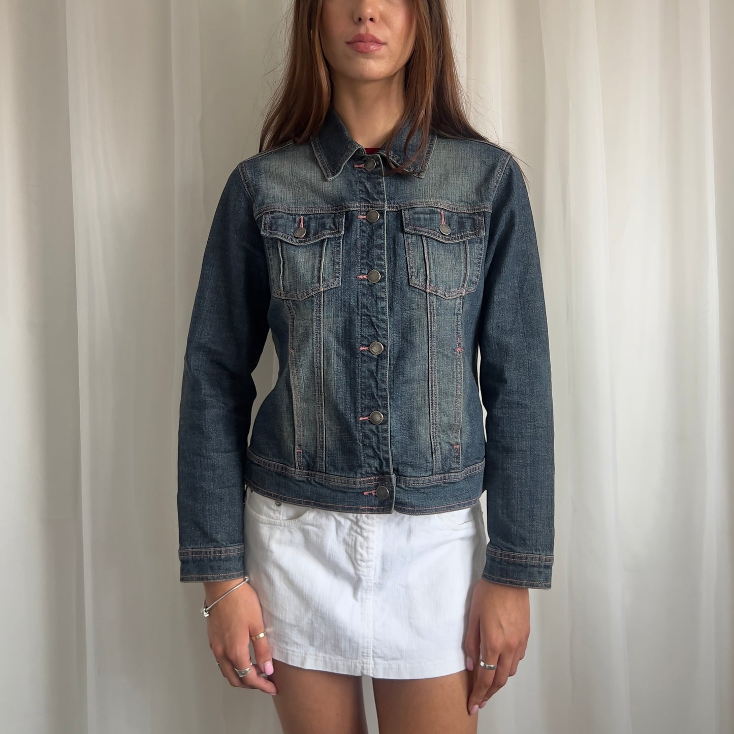 90s Denim Button Up Jacket - Size M